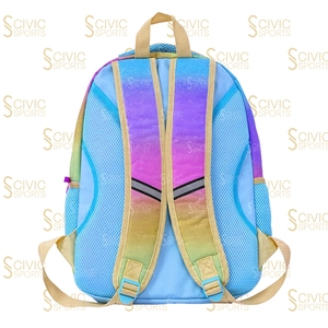 Glitter <b>Backpack</b> <b>Large</b> Capacity Sparkle Nylon Casual Women Teen Girls Bag with Side Mesh Pockets with Rhinestones - Product Image 6