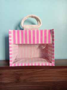 Sacs de rangement miniatures classiques et polyvalents pour le bureau et la maison, en 4 couleurs différentes, avec un compartiment transparent en plastique écologique. - Product Image 6