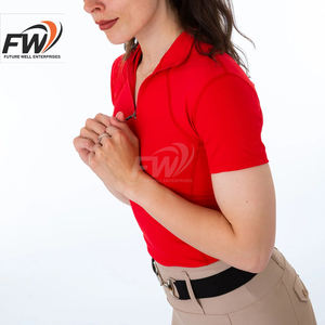 Camisa de competición ecuestre para mujer, tipo polo de manga corta, para competición, estilo pantalón de montar. - Product Image 3