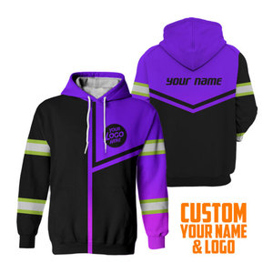 Sweats à capuche haute visibilité, vêtements de travail de sécurité, logo personnalisé, bande réfléchissante, bandes réfléchissantes pour hommes, sweats à capuche de sécurité, logo personnalisé - Product Image 2