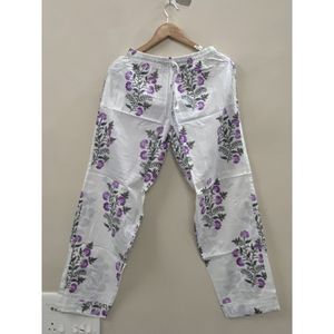 Women 100% Cotton Floral Print Pajama Set Soft Breathable Knitted Sleepwear Elastic Waist Two Piece <b>Loungewear</b> - Product Image 3