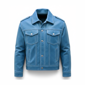 Chaqueta de Motocicleta Sky de Piel de Vaca Genuina con Cuello Alto, Transpirable, Impermeable y Resistente al Viento, para Invierno, Talla Grande, Estilo Urbano para Hombre - Product Image 1