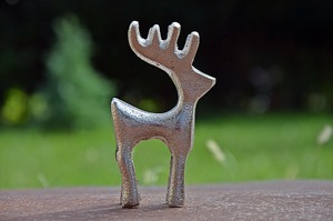 Elegant Small Size Silver Brass Reindeer <b>Figure</b> Decorative <b>Christmas</b> Accent Perfect For Kids Room and Shelves From India - Product Image 2