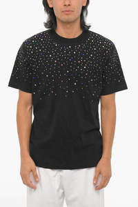 Trending Luxury 100% Cotton T <b>Shirt</b> Rhinestone Diamond Graphic Distressed DTG Printing <b>Mens</b> Oversized Summer Fashion Tee - Product Image 4