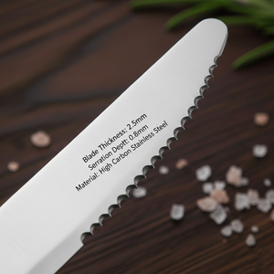 มีดสเต็กคุณภาพสูงระดับมืออาชีพ สำหรับร้านอาหารตะวันตก ใบมีดสแตนเลสแบบหยัก สำหรับเชฟ เป็นมิตรกับสิ่งแวดล้อม ทนทาน - Product Image 5