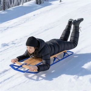 Tubo da Neve Classico Bivalente Blu per Divertimento Invernale all'Aperto, con Barra di Sterzo Preforata in Plastica per Applicazioni da Sci e Traino - Product Image 3