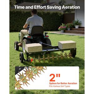 Heavy Duty 40-Inch Tow Behind <b>Plug</b> Aerator <b>Universal</b> Hitch 150lbs Weight Capacity Rust-Resistant Manual Lawn Spike Aerator - Product Image 3