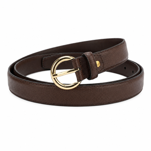 Womens PU Leather <b>Belt</b> Brown <b>Gold</b> Buckle Fashion Waist <b>Belt</b> <b>for</b> <b>Dresses</b> Jeans Wholesale Supplier Custom OEM Accessories Exporter - Product Image 2