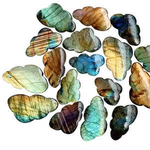 Pierre précieuse en labradorite sculptée en forme de nuage, cristal de nuage, décoration d'intérieur, grossiste en cristaux sculptés en forme de nuage - Product Image 2