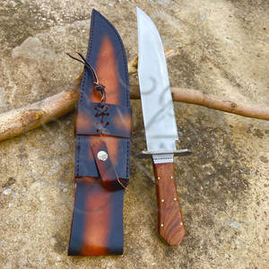 Cuchillo de Caza de Acero D2 Hecho a Mano Personalizado al por Mayor con Funda de Cuero OEM, Cuchillos de Supervivencia para Bushcraft y Camping - Product Image 1