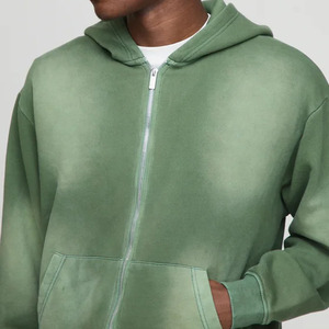 Avenue Blue Men's <b>Hooded</b> Tracksuit Full <b>Zip</b> Cotton Sweat Suit Star Print Letter Logo Loose Fit Unisex Streetwear Autumn Wear OEM - Product Image 5