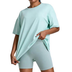 Conjunto de Verano de Dos Piezas para Mujer, Camiseta y Pantalones Cortos, Diseño Nuevo 2026, 100% Algodón, Talla Grande, Oferta - Product Image 2