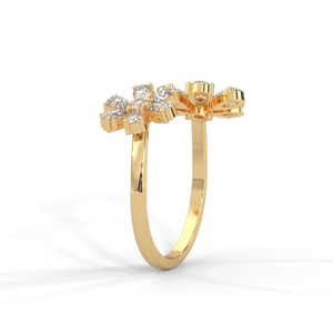 18K Gold Floral Pear Cut Lab Grown Diamond <b>Stud</b> <b>Earrings</b> for Women Luxury Jewelry Gift - Product Image 2