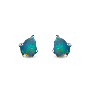 925 Silver Natural Ethiopian <b>Opal</b> Rough Butterfly Lock Stud <b>Earrings</b> Trendy Dainty Claw Setting 3-Pair Pack Wedding Party Gift - Product Image 2