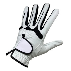 Gants de golf en cuir véritable respirant, antidérapants, avec fermeture auto-agrippante, personnalisables pour les sports de plein air - Product Image 4