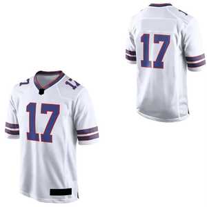 Camiseta de Fútbol Americano Blanca para Hombre, Número 17, Cuello en V, Manga Corta, Malla Transpirable, Ropa Deportiva para Adultos, Todas las Temporadas - Product Image 1
