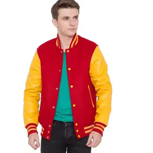 Chaqueta Varsity de Invierno con Mangas en Contraste y Dobladillo Acanalado, Hecha de Poliéster/Algodón Suave, Diseñada para Estudiantes, con Parche Personalizado en la Parte Delantera, Elegante - Product Image 3