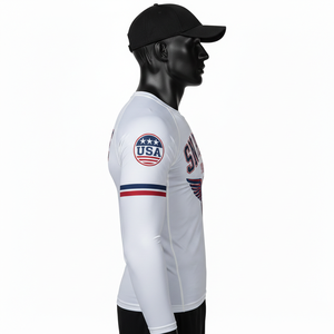 Best Selling Unisex Long Sleeve MMA Rash Guard Customized Design Sublimation Printed Breathable Quick Dry High Quality Latest - Product Image 5