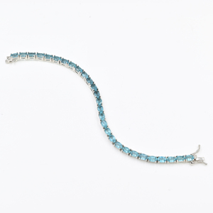Bracelet de luxe haut de gamme en argent sterling 925 avec apatite naturelle ovale taille brillant et sertissage à griffes, unisexe - Product Image 3