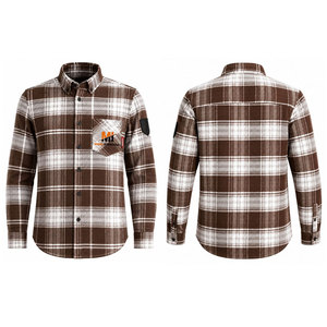 เสื้อเชิ้ตผ้าแฟลนเนลสำหรับผู้ชาย ติดกระดุม ทรงปกติ แขนยาว ลายสก็อต วินเทจ สตรีทแวร์ ย้อมเส้นด้าย ป้องกันการหดตัว - Product Image 1