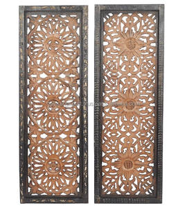 Madera natural grabada en melocotón respetuoso con el medio ambiente alto brillo pulido elegante escultura 2 paneles de pared de madera surtidos de África - Product Image 3