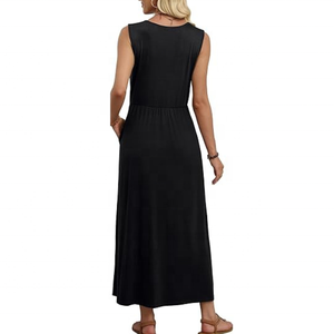 Robes d'été WIHOLL pour femmes 2026 – Robes longues et fluides sans manches coupe trapèze avec poches - Product Image 5