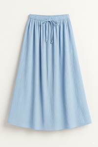 Stylish Women's Ribbed Knit Midi <b>Skirt</b> with <b>Elastic</b> Drawstring <b>Waist</b> Breathable Fabric, Casual Daily Wear <b>Skirt</b> Manufacturer - Product Image 6