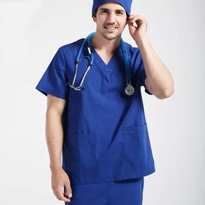 Vente en gros usine : Tenues médicales confortables pour hommes, en tissu sergé Spandex, couleur et design personnalisables - Product Image 3