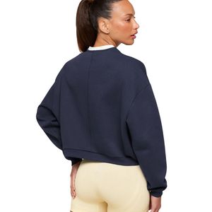 <b>Women</b> Sweatshirt Casual Crew Neck Pullover Long Sleeve Soft Cotton <b>Fleece</b> <b>Top</b> Custom Wholesale Clothing Manufacturer - Product Image 3