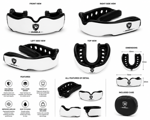 Protège-dents souple en caoutchouc et silicone Dumela, blanc et noir, équipement de protection pour l'entraînement de boxe, unisexe, adulte, ajustement personnalisé, protection des dents - Product Image 6