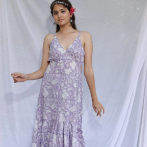 Vestido corto con estampado de bloque de mano indio para mujer, vestido informal de verano de algodón, vestido largo corto de estilo bohemio, tela de cintura Natural - Product Image 6