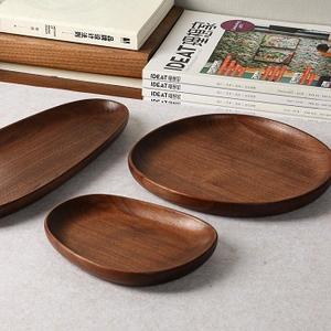 Plateau de service rond en bois d'acacia artisanal pour repas, collations et desserts par f s international - Product Image 5