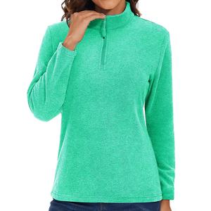 High Quality Custom Logo Women Crew Neck <b>Hoodies</b> 100%polyester Half Zip Pullover Sweatshirt for Women Half Zip Sweatshirts - Product Image 1