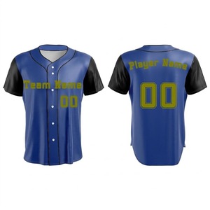 Maillot de baseball personnalisé imprimé par transfert thermique, dégradé vert-bleu, unisexe adulte, anti-humidité, respirant, manches courtes, devant - Product Image 4