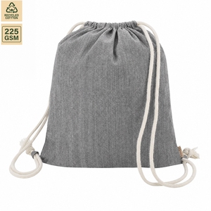 225 GSM Recycled Cotton <b>Drawstring</b> <b>Backpack</b> Gym Sports 35x40 cm Flat Custom Logo Wholesale OEM Private Label Model ANKJ059-R - Product Image 1