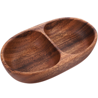 Tazón de madera natural, plato cuadrado de 3 tamaños diferentes, tazón de madera para servir dulces, frutas, postres y ensaladas.