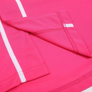 Girls Pink Short Sleeve Tennis Shirt Turn-<b>Down</b> Collar Moisture Wicking Regular Fit Solid Color Polyester Summer Apparel - Product Image 4