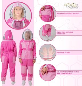 Combinaison d'apiculteur ventilée à 3 couches pour femmes |   Gants de protection anti-piqûres niveau D en maille respirante (résistance à la chaleur 150-300°C) - Product Image 3