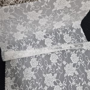 Tela de Encaje Floral con Estampado de Espiral, 137 cm de Ancho, Ligera, Elástica en Toda la Superficie, de Spandex/Nailon, para Lencería, Vestidos, Novias, Uso Elegante - Product Image 1