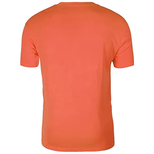 เสื้อยืดกีฬาแขนสั้นสีดำ พิมพ์ลายสีเขียวนีออนที่แขนเสื้อ แห้งเร็ว ผลิตจากผ้าโพลีเอสเตอร์ถัก ทรงปกติ - Product Image 6