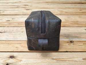 Custom Genuine Leather <b>Toiletry</b> <b>Bag</b> <b>Men</b> Vintage Travel Wash Dopp Kit Waterproof Shaving Organizer Cosmetic Cases LYG-0101 - Product Image 3