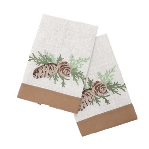 Venta al por mayor de paños de cocina superabsorbentes clásicos de limpieza con logotipo personalizado bordado de flores con parche sencillo de color pastel - Product Image 6