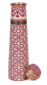 Eye Catching <b>Flower</b> <b>Sticker</b> design Pure Copper Metal Water Bottles Keeps Water Fresh - Product Image 1