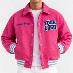 Chaqueta Universitaria Vintage al por Mayor, Chaqueta Bomber Personalizada con Bordado Chenille y Parches, Ropa Urbana - Product Image 6