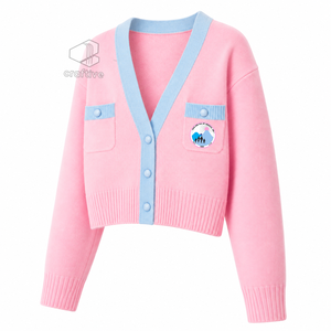 Jack And Jill Of America <b>Cardigan</b> Women's Embroidered Crest V-Neck Button Up Knit Sweater With Pockets Greek Collegiate Apparel - Product Image 2