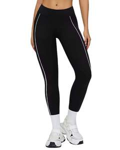 Custom Women Navy Blue Black Contrast Sports <b>Bra</b> And High Waist Leggings Set <b>Stretch</b> Yoga Fitness Gym Wear Custom OEM Wholesale - Product Image 6