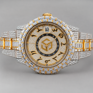 Luxury Stainless Steel Moissanite Diamond Iced Out <b>Watch</b> Men Women Fashion Wristwatch - Product Image 1
