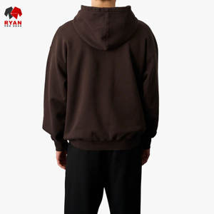Sweat-shirts à capuche unis pour hommes, style pull-over, avec logo personnalisé, 100% coton molletonné respirant, design OEM pour l'hiver - Product Image 4