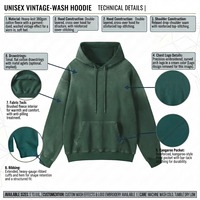 Sweat-shirt à capuche oversize unisexe Unity en molleton de coton, style décontracté, gris-vert, avec poche imprimée sur le devant, style automne
