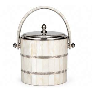 Seau à glace en acier inoxydable avec incrustation de mosaïque nacre, seaux à glace métalliques à double paroi, refroidisseur à vin avec couvercle, fournitures de fête - Product Image 6